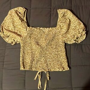 Ruffle Green Floral Top